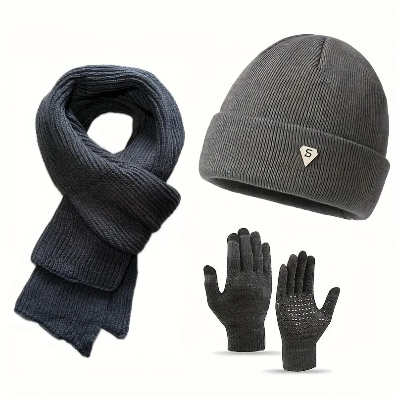 3pcs Winter Accessory Set - Ultra-Soft, Knitted, Warm Beanie Hat, Scarf, and Gloves for Men and Women - Perfect Unisex Gift Idea for Friends and Family