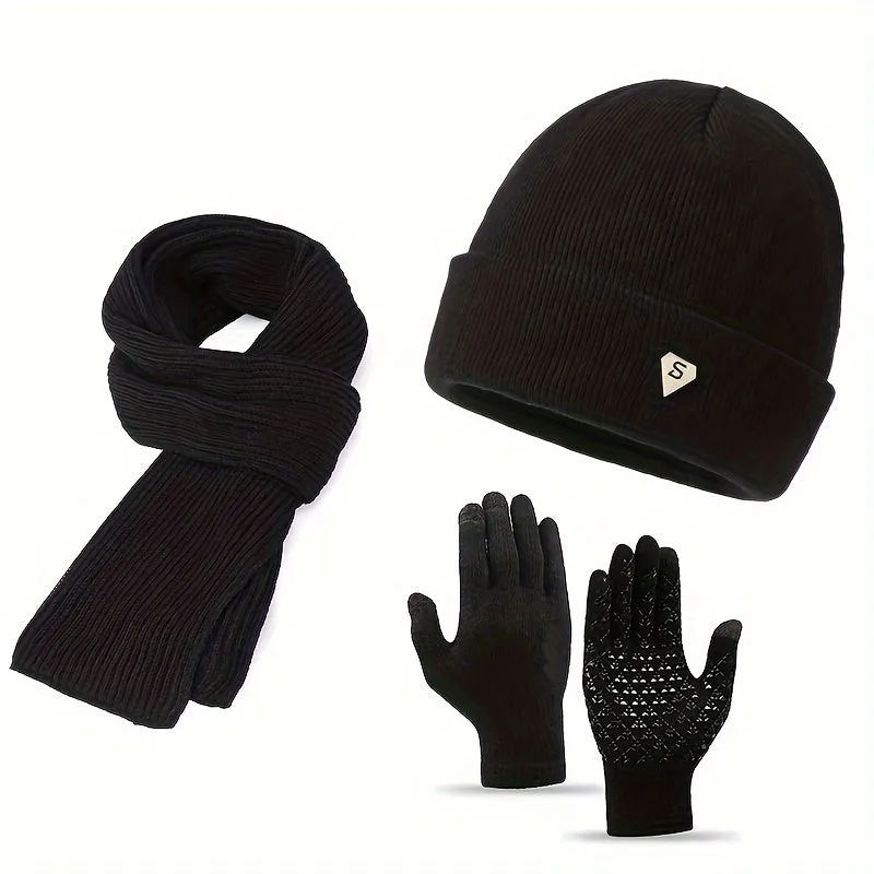 3pcs Winter Accessory Set - Ultra-Soft, Knitted, Warm Beanie Hat, Scarf, and Gloves for Men and Women - Perfect Unisex Gift Idea for Friends and Family