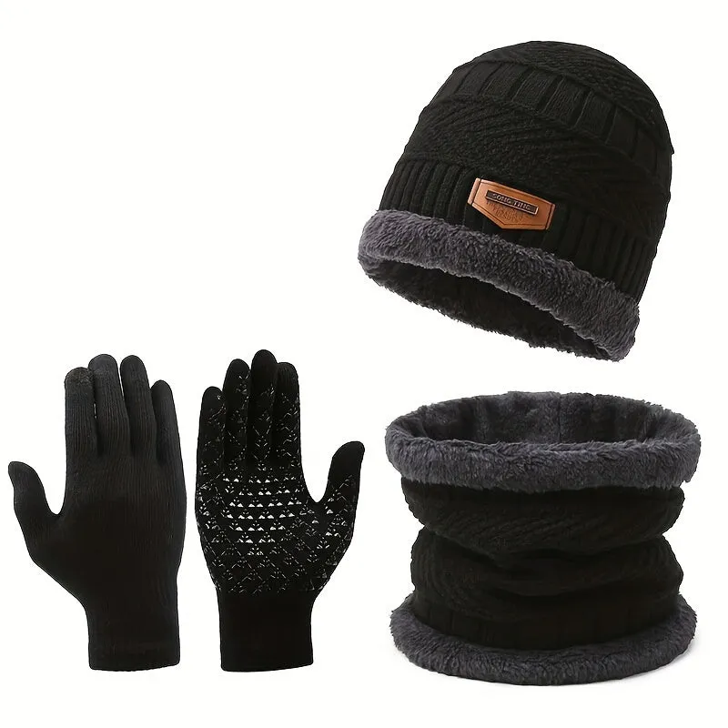 3pcs Winter Accessory Set - Ultra-Soft, Knitted, Warm Beanie Hat, Scarf, and Gloves for Men and Women - Perfect Unisex Gift Idea for Friends and Family