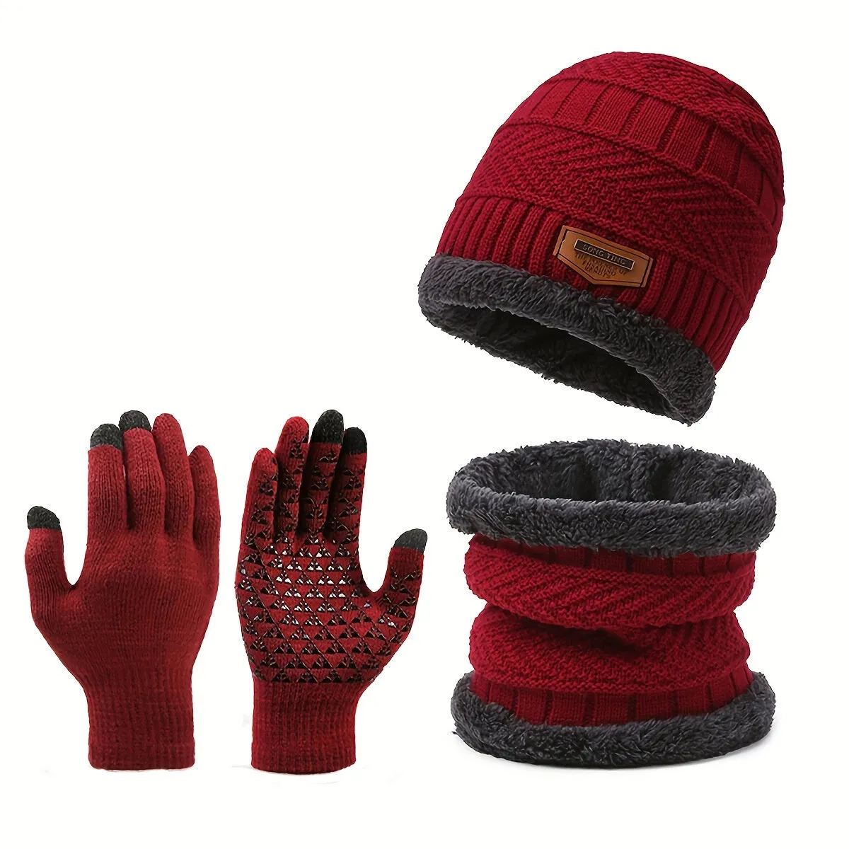 3pcs Winter Accessory Set - Ultra-Soft, Knitted, Warm Beanie Hat, Scarf, and Gloves for Men and Women - Perfect Unisex Gift Idea for Friends and Family