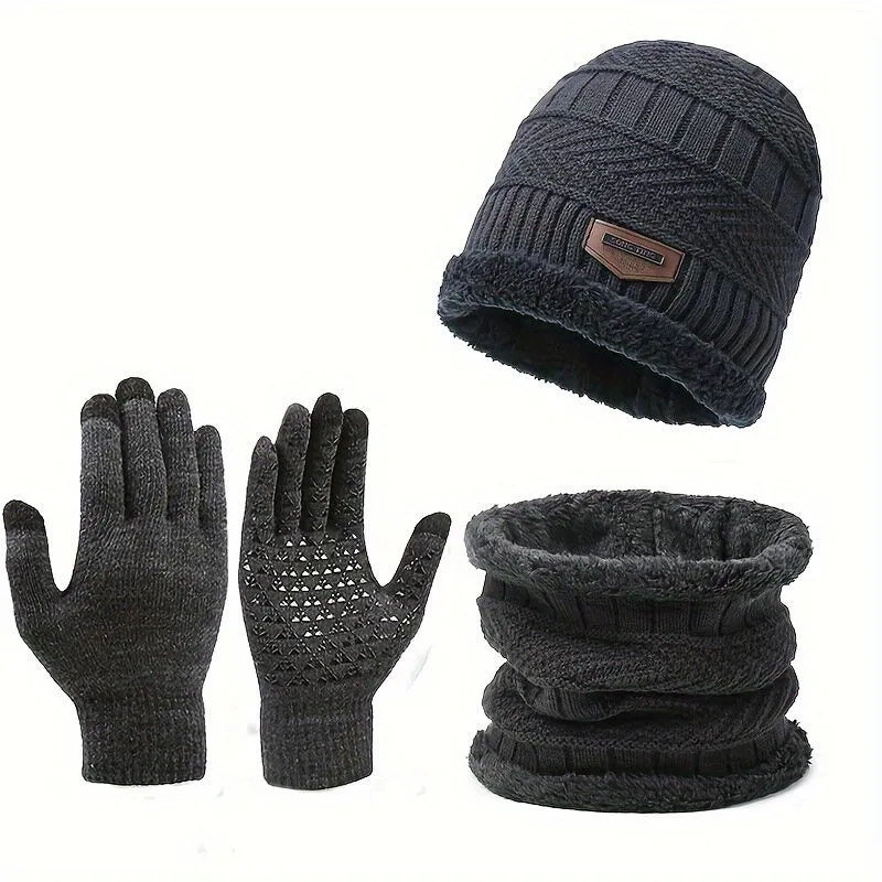 3pcs Winter Accessory Set - Ultra-Soft, Knitted, Warm Beanie Hat, Scarf, and Gloves for Men and Women - Perfect Unisex Gift Idea for Friends and Family