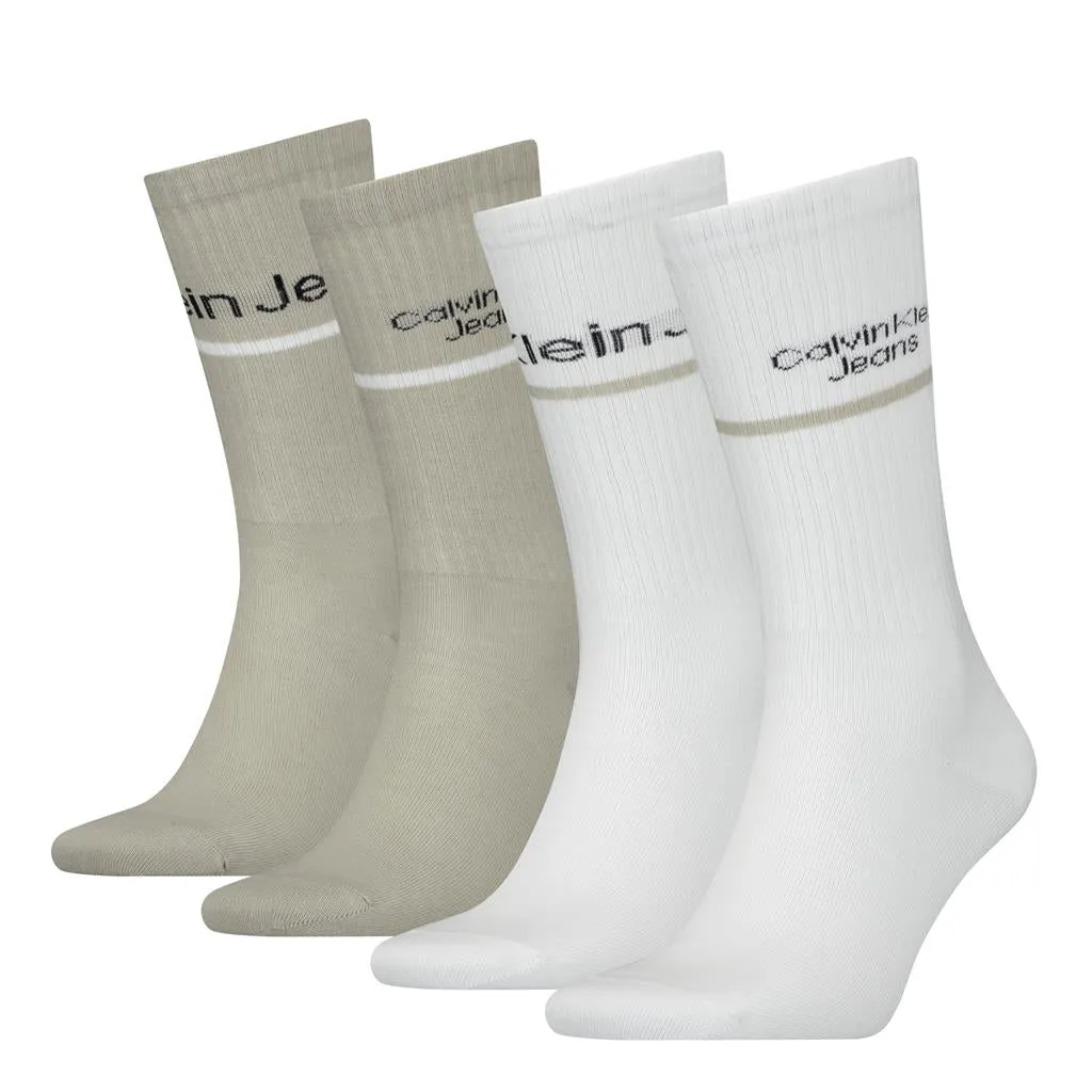 Calvin Klein® Jeans Men's Cotton 4 Pair Pack Gift Tin - Taupe White Combo