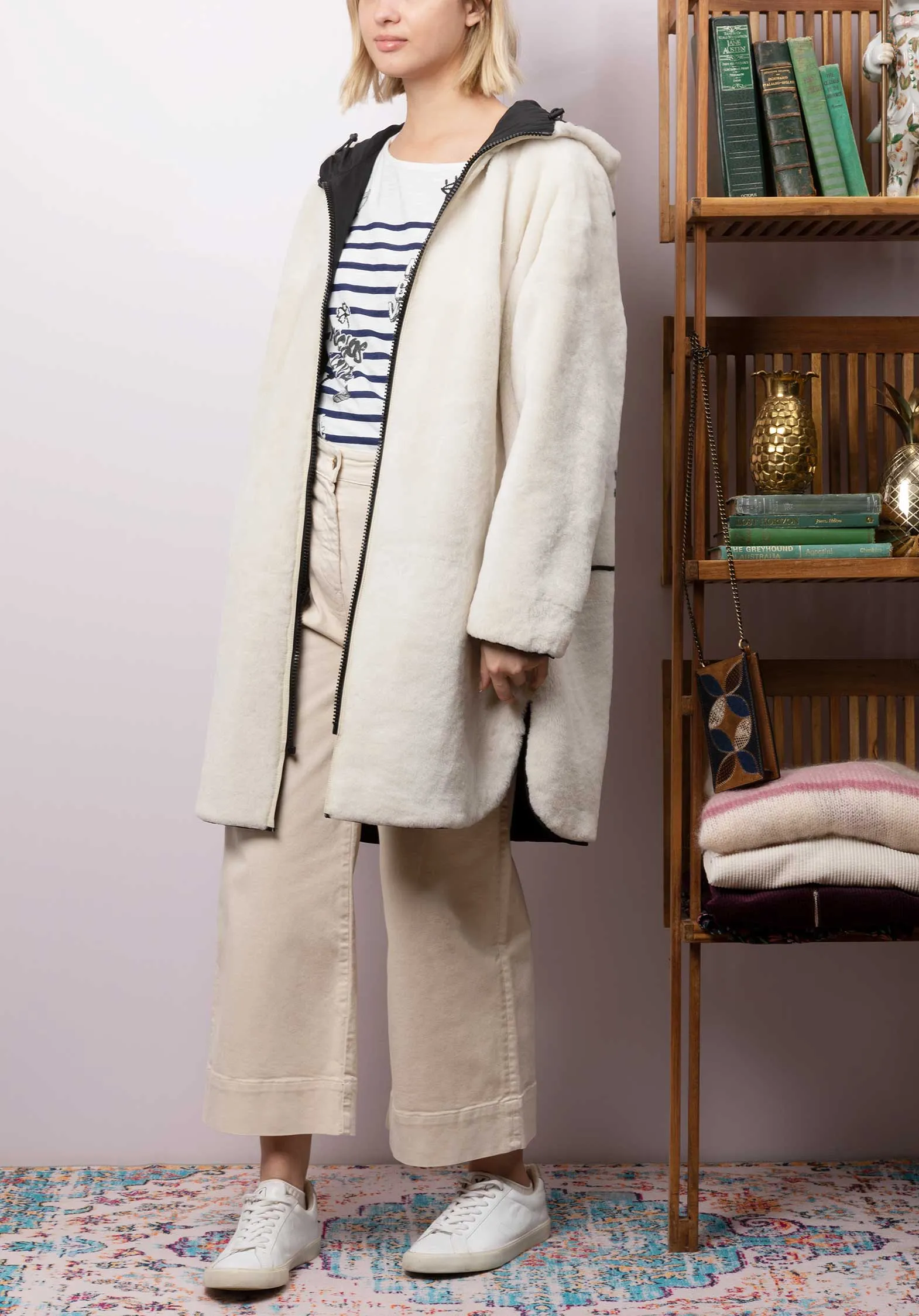 Coat 1wfm06793a20 1wfm06793a20x Noire-Ivoire-Imprime
