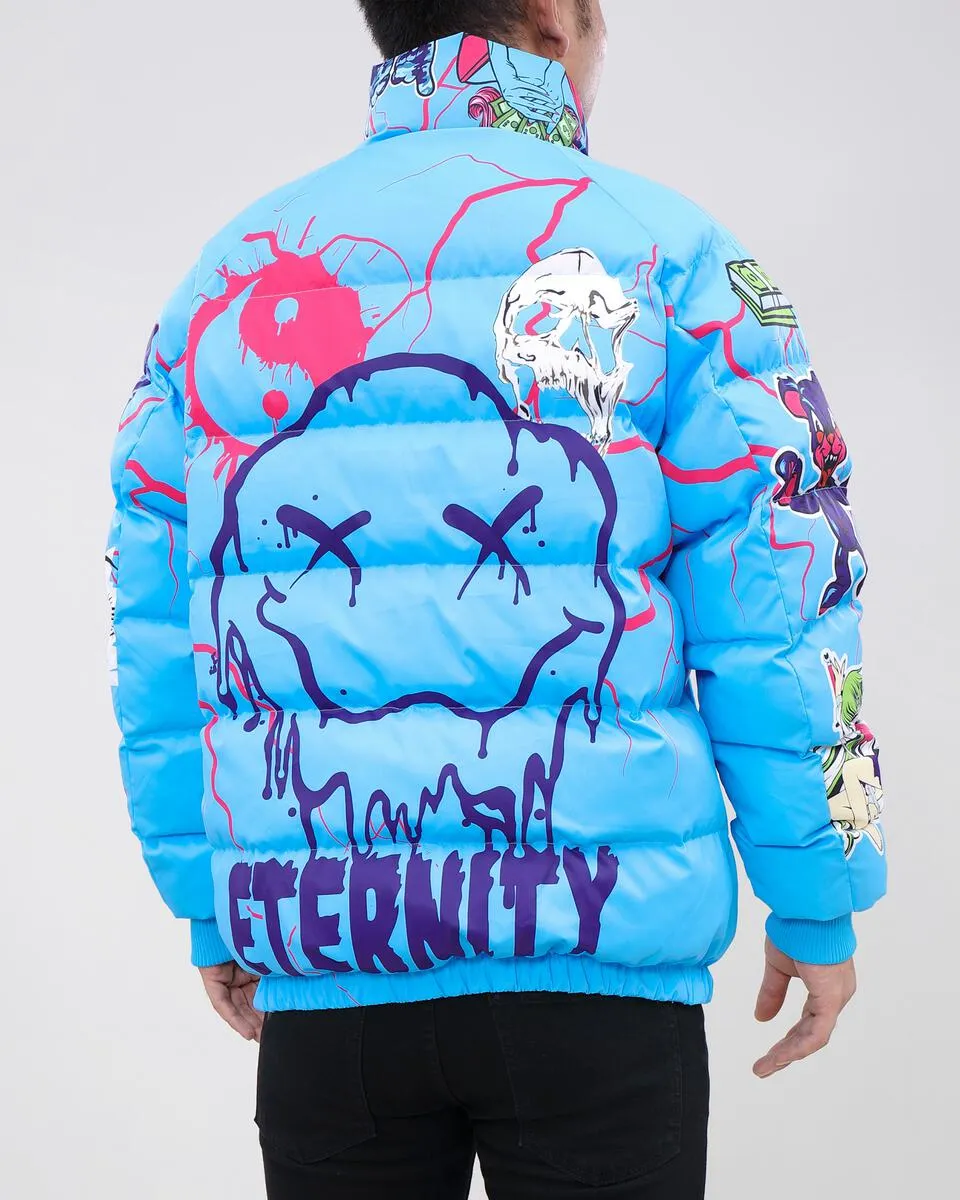 Eternity-Eyes Puffer Jacket-Blue