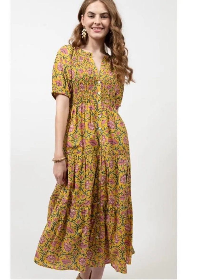 Golden Sun Midi Dress
