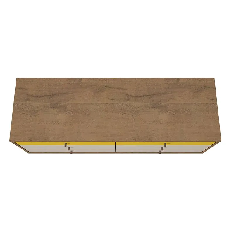Joy 59" Wide Double Dresser with 6 Full Extension Drawers in Yellow and Off White