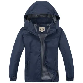 Kids Waterproof Rain Jacket - Navy