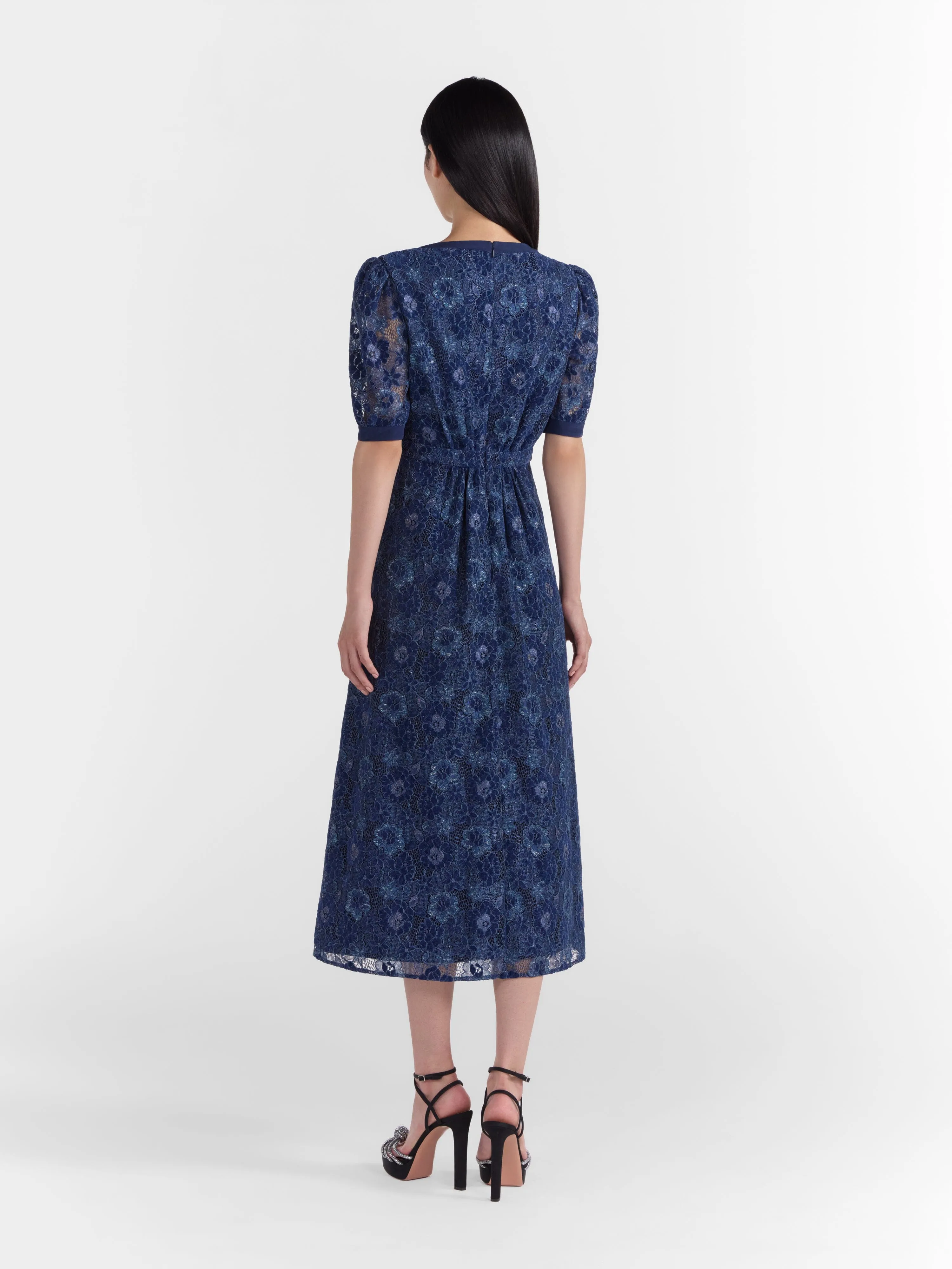 Metallic navy lip Jamie C dress