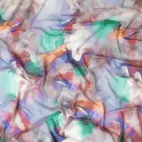 Multicolor synthetic printed georgette fabric in abstract design-D10300