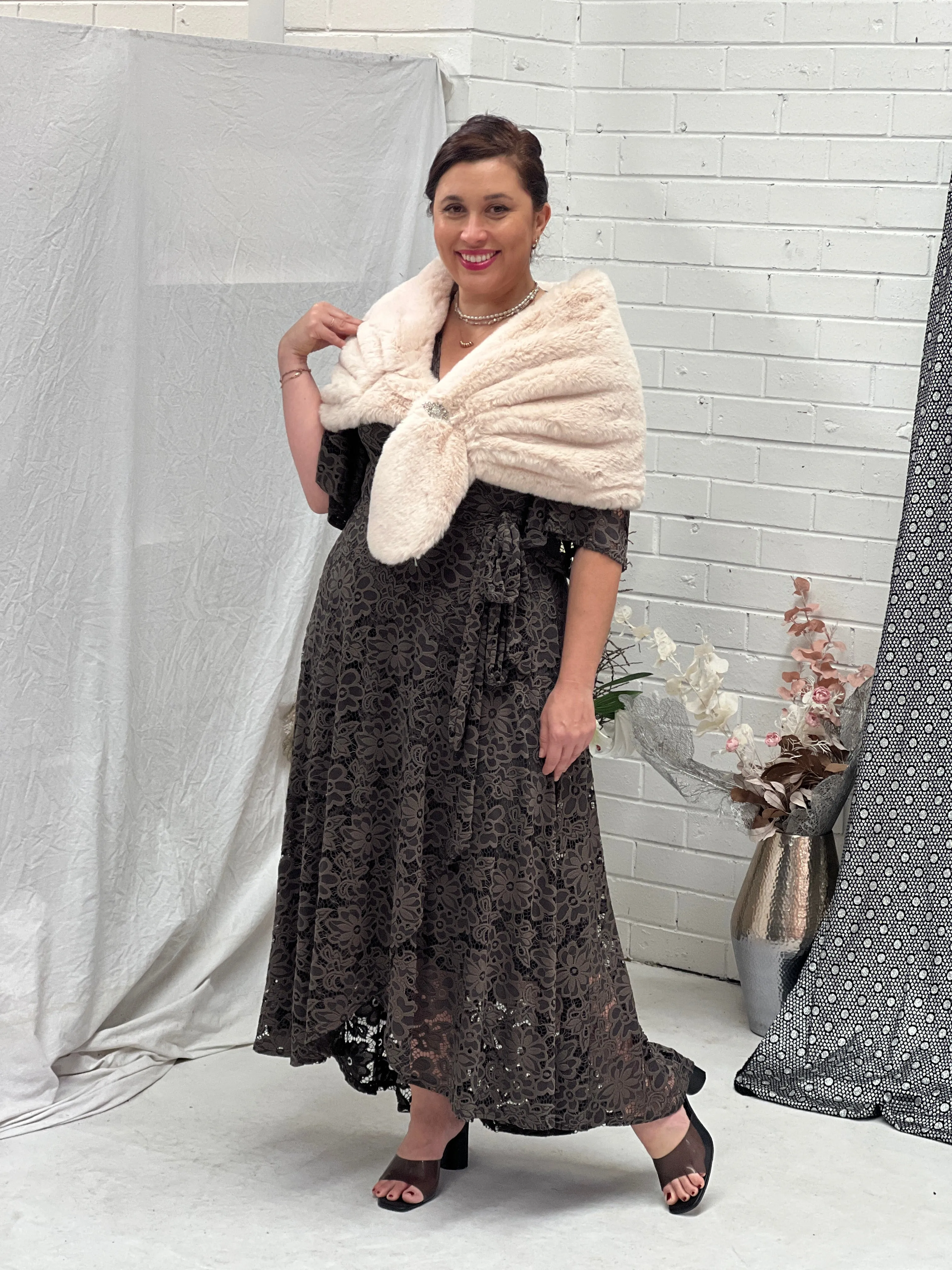 Raisa Khaki 2 Piece Wrap Dress